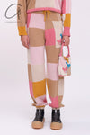 YANYAN KNITS plaid color block sweatpants YYK-YYW23-0182-GW plaid